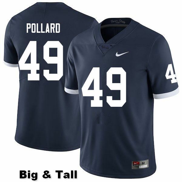 NCAA Nike Men's Penn State Nittany Lions Cade Pollard #49 College Football Authentic Throwback Big & Tall Navy Stitched Jersey BWD1898PM